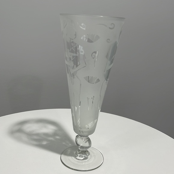 Football Player Pilsner Beer Frosted Stem Glass Libbey Vintage 1990s - Picture 6 of 11